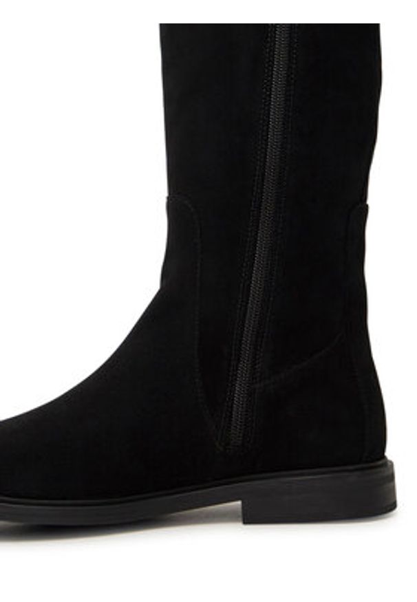 TOMMY HILFIGER - Tommy Hilfiger Kozaki Flag Suede Long Boot Zip FW0FW08178 Czarny. Kolor: czarny. Materiał: skóra
