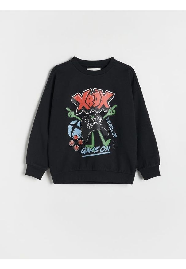 Reserved - Bluza z nadrukiem Xbox - czarny. Kolor: czarny. Materiał: bawełna, dzianina. Wzór: nadruk