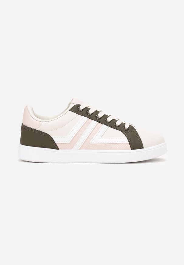 Renee - Jasnobeżowe Sneakersy z Wstawkami Lerlet. Okazja: na co dzień. Kolor: beżowy. Sport: fitness