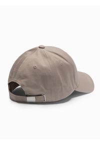 Ombre Clothing - Męska czapka z daszkiem bejsbolówka z ozdobnym haftem – popielata V3. Kolor: szary. Materiał: bawełna. Wzór: haft. Styl: klasyczny, casual #5