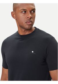 Karl Lagerfeld - KARL LAGERFELD T-Shirt 755053 554235 Granatowy Regular Fit. Typ kołnierza: dekolt w karo. Kolor: niebieski. Materiał: bawełna #3