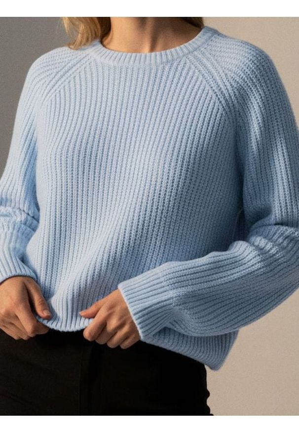 Sinsay - Sweter w paski - błękitny. Kolor: niebieski. Wzór: paski