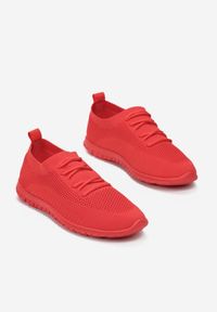 Born2be - Czerwone Buty Sportowe Castanthei. Zapięcie: bez zapięcia. Kolor: czerwony. Materiał: materiał. Szerokość cholewki: normalna. Wzór: aplikacja #3