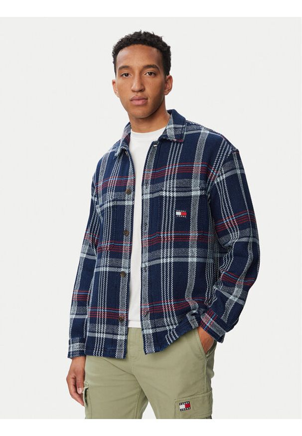 Tommy Jeans Kurtka przejściowa Check DM0DM23135 Granatowy Regular Fit. Kolor: niebieski. Materiał: bawełna