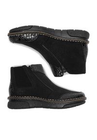 Rieker Botki 73355-00 Czarny. Kolor: czarny. Materiał: materiał #6