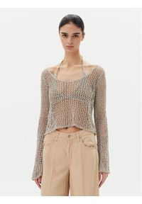 Pinko - PINKO Sweter Denali 104749 A2FB Szary Regular Fit. Kolor: szary. Materiał: syntetyk