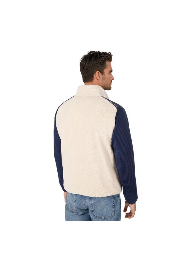 Aulp - Bluza polarowa bez rękawów CMP sherpa z dzianiną rozpinana z kieszeniami ciepła. Kolor: beżowy. Materiał: dzianina, polar. Długość rękawa: bez rękawów. Sport: turystyka piesza