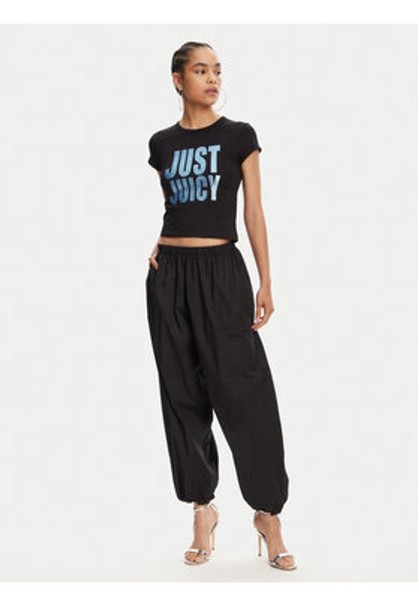 Juicy Couture T-Shirt Just Juicy JCGCT125040 Czarny Slim Fit. Kolor: czarny. Materiał: bawełna