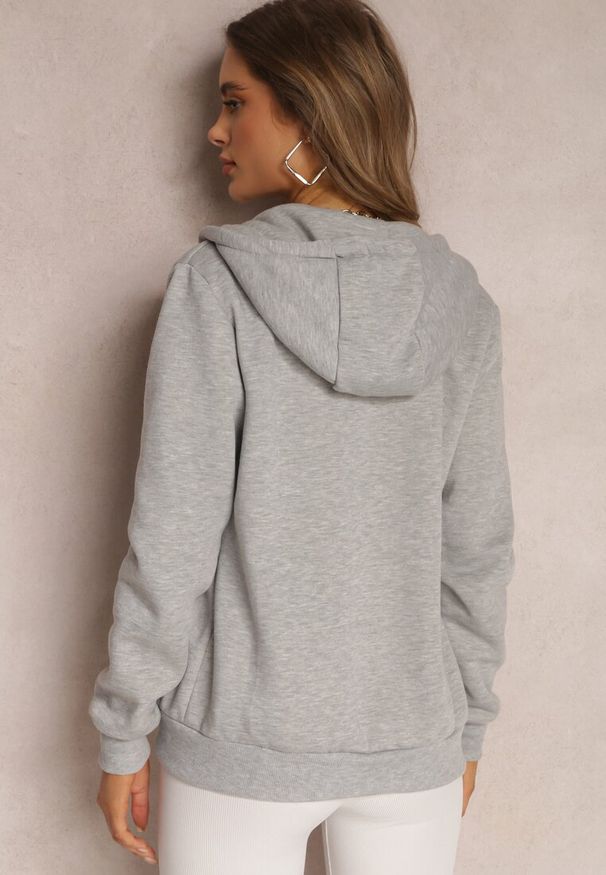 Renee - Szara Bluza z Kapturem Zapinana na Suwak Edan. Okazja: na co dzień. Typ kołnierza: kaptur. Kolor: szary. Materiał: jeans. Długość rękawa: długi rękaw. Długość: długie. Styl: sportowy, klasyczny, elegancki, casual