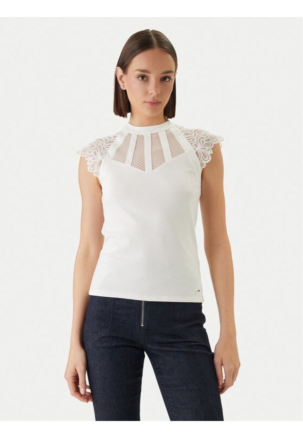 Morgan Bluzka 222-DEMANE Biały Regular Fit. Kolor: biały. Materiał: wiskoza, syntetyk