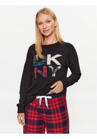 DKNY Koszulka piżamowa YI2122591 Czarny Regular Fit. Kolor: czarny. Materiał: bawełna #1