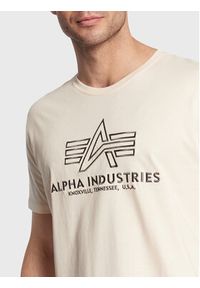 Alpha Industries T-Shirt Basic 118505 Beżowy Regular Fit. Kolor: beżowy. Materiał: bawełna #3