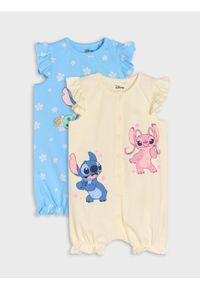 Sinsay - Rampersy 2 pack Stitch - kremowy. Kolor: kremowy