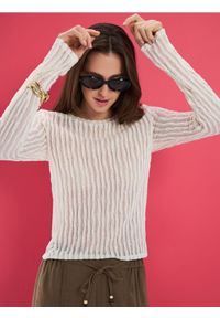 Sinsay - Bluzka basic - kremowy. Kolor: kremowy #1
