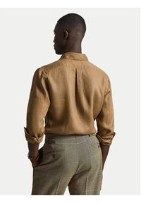 Polo Ralph Lauren Koszula 710966294505 Brązowy Regular Fit. Typ kołnierza: polo. Kolor: brązowy. Materiał: len #6