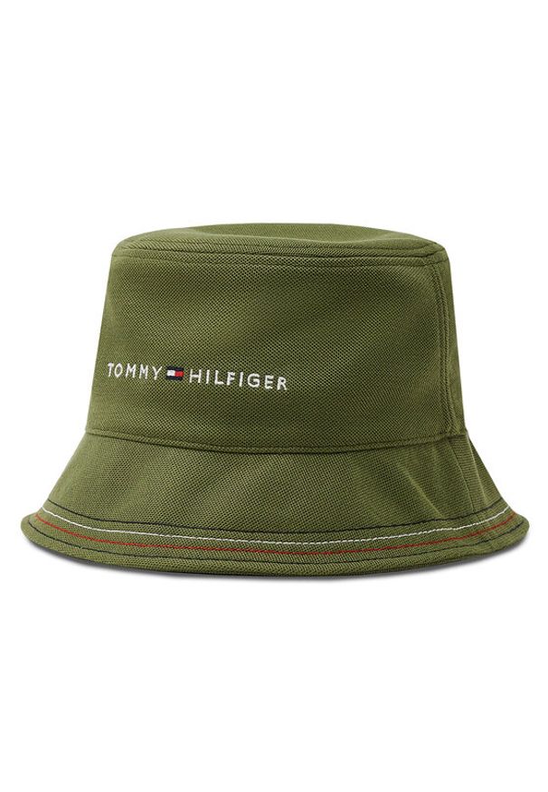 TOMMY HILFIGER - Tommy Hilfiger Kapelusz Skyline Bucket AM0AM10863 Zielony. Kolor: zielony. Materiał: materiał, poliester