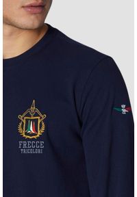 Aeronautica Militare - AERONAUTICA MILITARE Granatowy longsleeve męski Embroidered, Rozmiar 3XL. Kolor: niebieski. Długość rękawa: długi rękaw #4