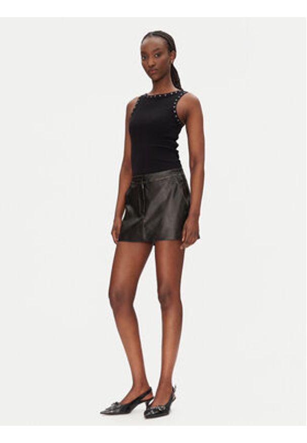 JJXX Spódnica z imitacji skóry Selma 12271904 Czarny Slim Fit. Kolor: czarny. Materiał: skóra