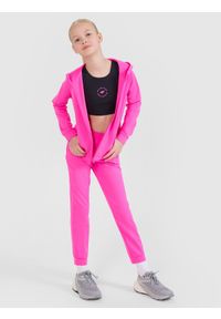 4f - 4F Bluza sportowa rozpinana z kapturem dziewczęca - różowa 146/152 (10-12 lat). Typ kołnierza: kaptur. Kolor: różowy. Sezon: lato. Styl: sportowy #2