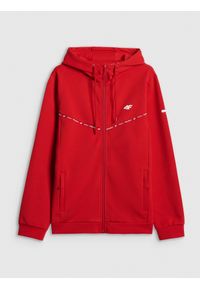 4f - 4F Bluza kibica z kapturem męska - czerwona L. Okazja: na co dzień. Typ kołnierza: kaptur. Kolor: czerwony. Wzór: nadruk. Styl: casual, sportowy #1