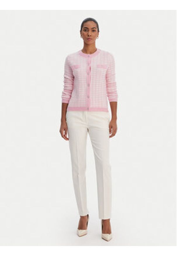 Morgan Kardigan 251-MORESA Różowy Slim Fit. Kolor: różowy. Materiał: syntetyk