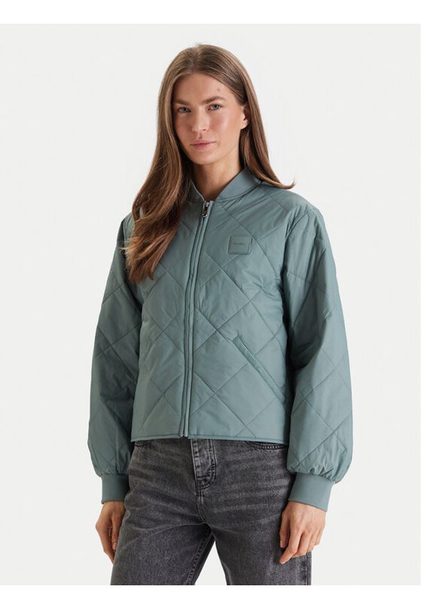 Calvin Klein Jeans Kurtka bomber LV147E514G Szary Regular Fit. Kolor: szary. Materiał: syntetyk