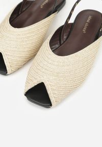 Born2be - Beżowe Sandały Ozdobione Plecionką i Aplikacjai Hellia. Okazja: na co dzień. Zapięcie: sprzączka. Kolor: beżowy. Materiał: jeans. Wzór: aplikacja. Sezon: lato. Styl: klasyczny, casual, elegancki #4