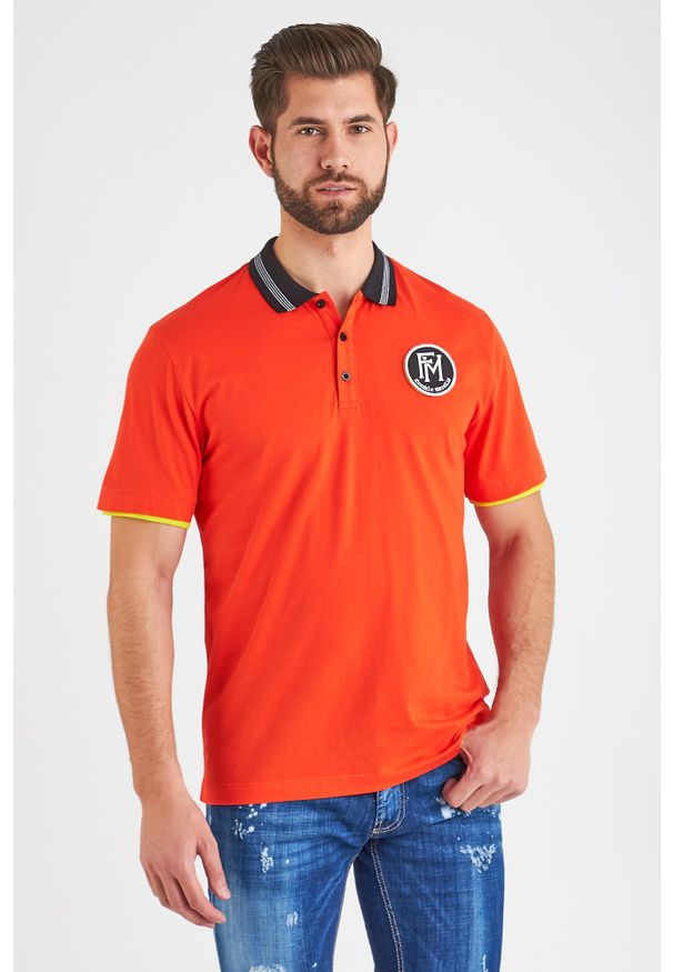 Koszulka polo Frankie Morello polo, sportowa, w jednolite wzory