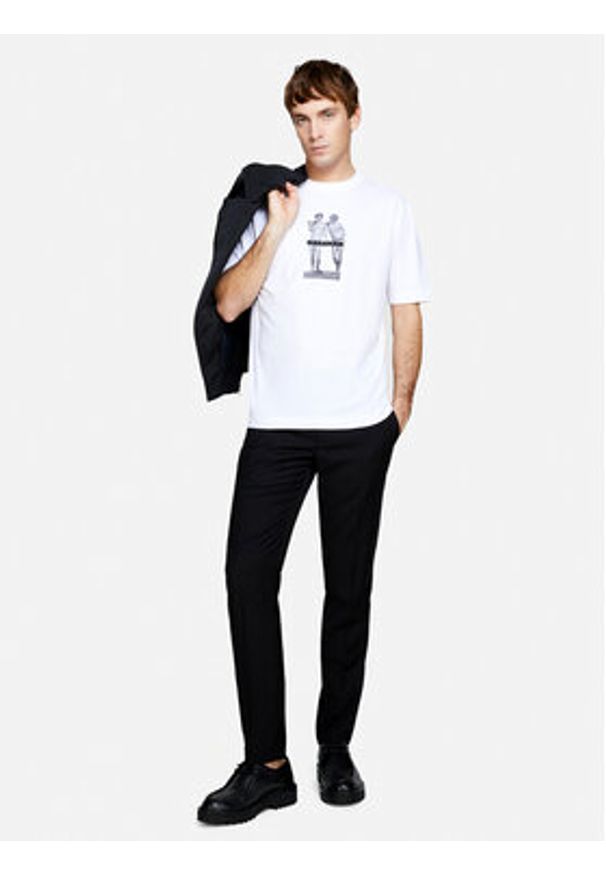 Sisley T-Shirt 3I1XS103I Biały Regular Fit. Kolor: biały. Materiał: bawełna