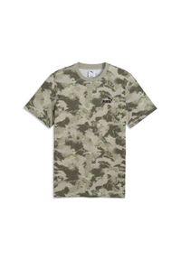 Puma - Męska koszulka Camo z nadrukiem PUMA. Kolor: beżowy. Wzór: nadruk #1