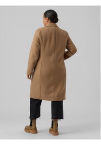 Vero Moda Curve Płaszcz wełniany Blaza 10276365 Brązowy Regular Fit. Kolor: brązowy. Materiał: wełna, syntetyk #3