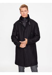 JOOP! Płaszcz wełniany 30037696 Czarny Regular Fit. Kolor: czarny. Materiał: wełna