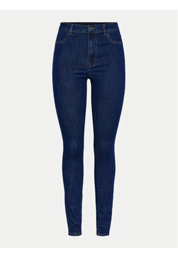 Pieces Jeansy Dea 17151022 Granatowy Skinny Fit. Kolor: niebieski