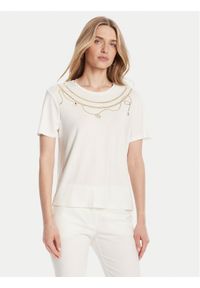 Rinascimento T-Shirt CFC0125707003 Biały Regular Fit. Kolor: biały. Materiał: wiskoza