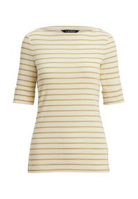 Lauren Ralph Lauren - LAUREN RALPH LAUREN Bluzka 200980044001 Beżowy Slim Fit. Kolor: beżowy. Materiał: bawełna #4