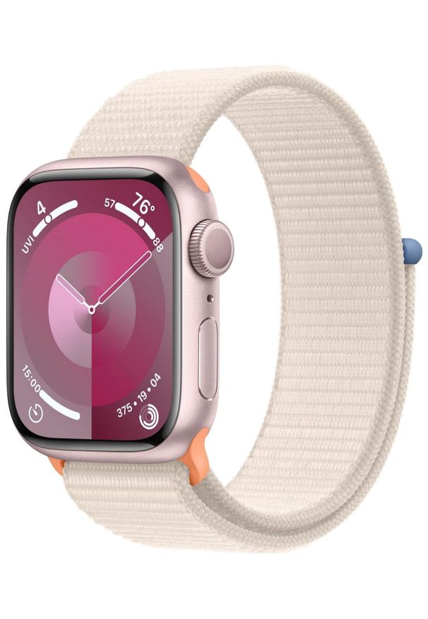 APPLE - Smartwatch Apple Watch 9 GPS 41mm aluminium Księżycowa Poświata | Księżycowa Poświata opaska sportowa. Rodzaj zegarka: smartwatch. Materiał: materiał. Styl: sportowy