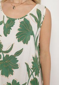 Born2be - Zielona Sukienka z Wiskozy z Wzorem w Kwiaty Bez Rękawów Orrulene. Okazja: na co dzień. Kolor: zielony. Materiał: wiskoza. Długość rękawa: bez rękawów. Wzór: kwiaty. Sezon: wiosna, lato. Styl: casual, klasyczny #4