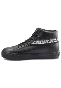 Big-Star - Czarne Sneakersy Big Star Damskie Stylowe Buty. Okazja: na co dzień. Kolor: czarny. Materiał: skóra ekologiczna, materiał. Szerokość cholewki: normalna. Wzór: aplikacja. Styl: elegancki