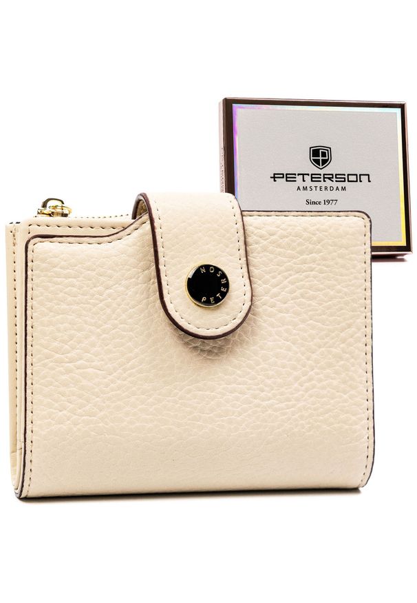 Portfel damski Peterson PTN 012-HB ecru. Materiał: skóra ekologiczna
