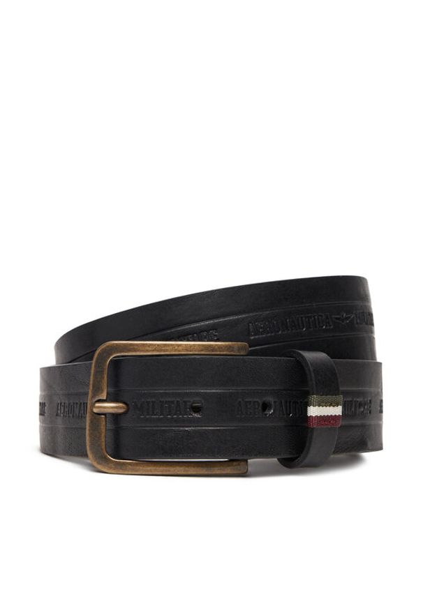Aeronautica Militare Pasek Męski 252CP0262UPL00274 Czarny. Kolor: czarny. Materiał: skóra