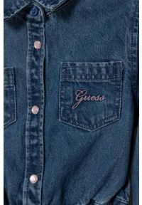 Guess sukienka dziecięca kolor różowy mini rozkloszowana. Kolor: różowy. Długość rękawa: długi rękaw. Typ sukienki: rozkloszowane. Długość: mini #3