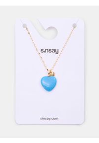 Sinsay - Naszyjnik z zawieszkami w kształcie serca - złoty. Materiał: złote. Kolor: złoty #1