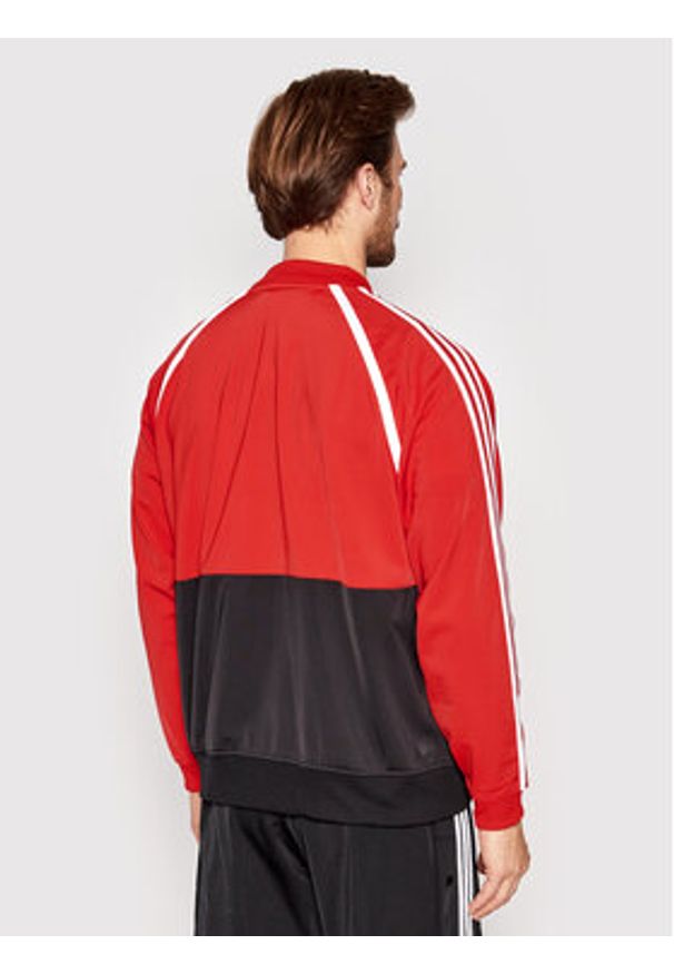 Adidas - adidas Bluza Sst Blocked HC2076 Czerwony Regular Fit. Kolor: czerwony. Materiał: syntetyk