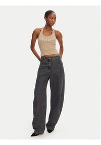 Juicy Couture Top Tied JCWCT125306 Beżowy Slim Fit. Kolor: beżowy. Materiał: bawełna #5