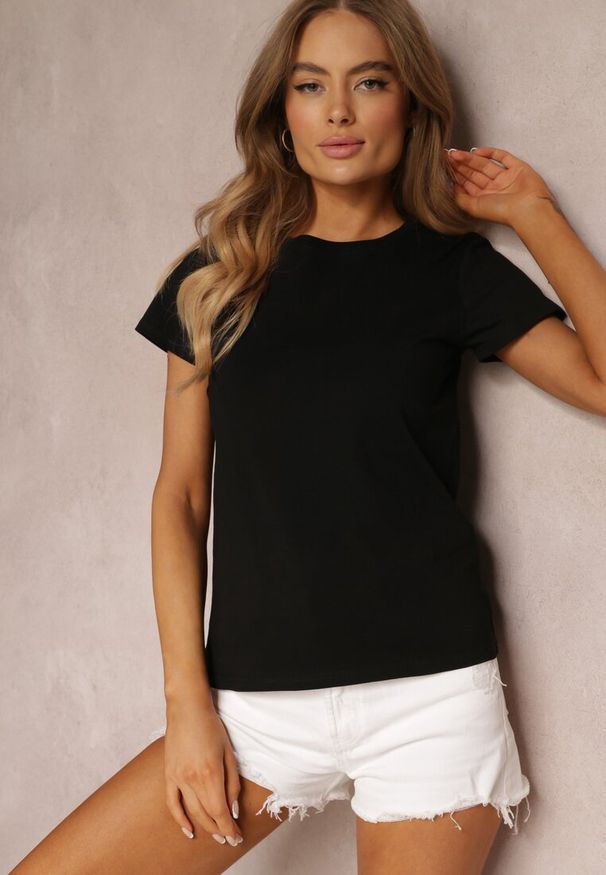 Renee - Czarny T-shirt z Linii Basic Apoxis. Kolor: czarny. Materiał: dzianina