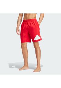 Adidas - Szorty Logo CLX Swim. Kolor: czerwony, biały, wielokolorowy. Materiał: materiał