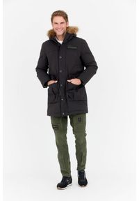 Aeronautica Militare - AERONAUTICA MILITARE Czarna parka męska z futrem jenota, Rozmiar 54. Kolor: czarny. Materiał: futro #6