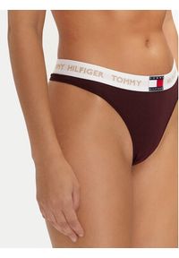 TOMMY HILFIGER - Tommy Hilfiger Stringi UW0UW05655 Bordowy. Kolor: czerwony. Materiał: bawełna #5