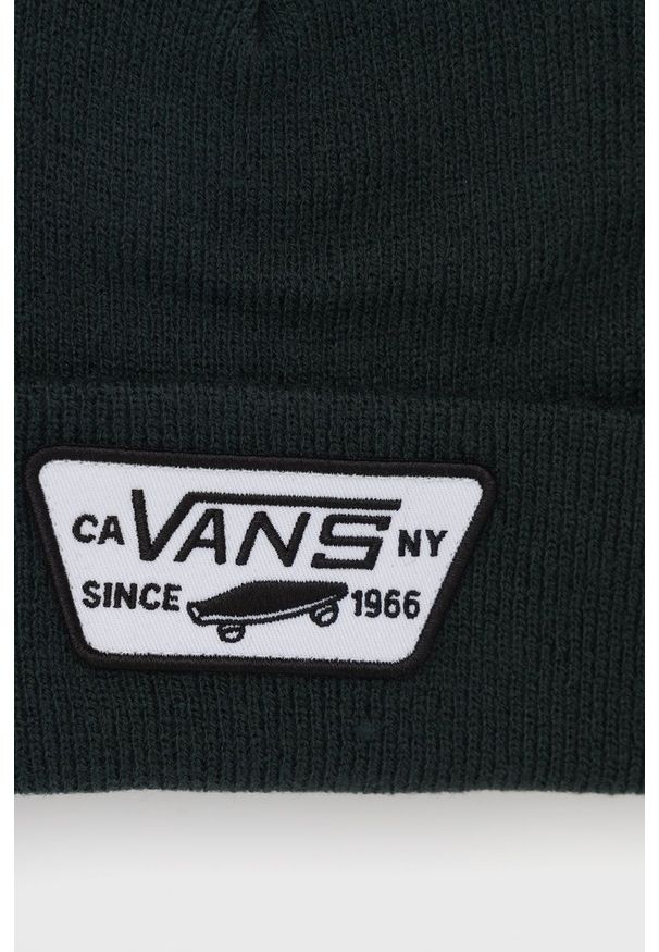 Vans Czapka kolor zielony. Kolor: zielony
