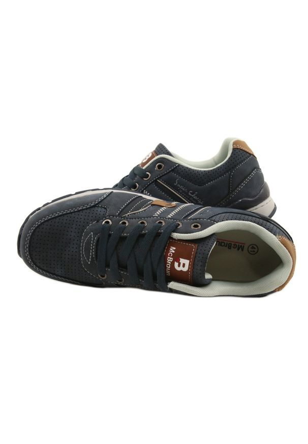 Buty Sportowe McBraun 9MN03-0881 navy granatowe. Kolor: niebieski. Materiał: skóra ekologiczna, materiał. Sport: turystyka piesza